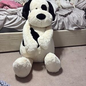 Jellycat Cream and Black Plush Dog